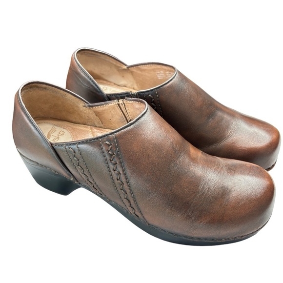 Dansko Sienna Brown Leather Mules Clogs Women's EU 40 US 9 Slip On Comfort Shoe - Picture 5 of 9